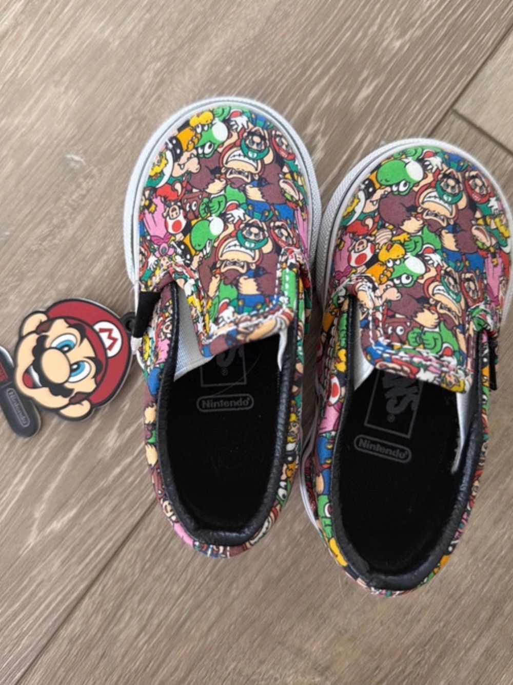 VANS x Super Mario Nintendo Classic Slip-Ons Toddler Size 4 NWT RARE!